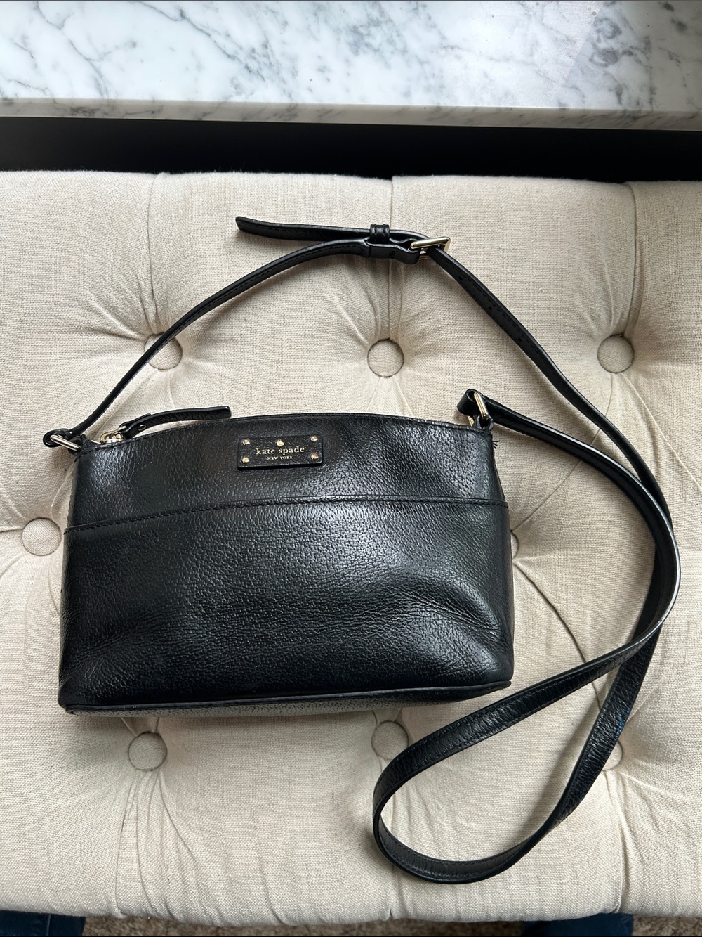 Kate Spade Black Pebbled Leather Mille Grove Street Crossbody Bag
